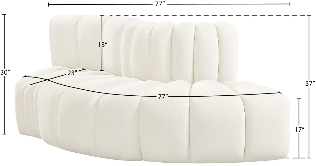 Arc - Velvet 3 Piece Modular Sofa