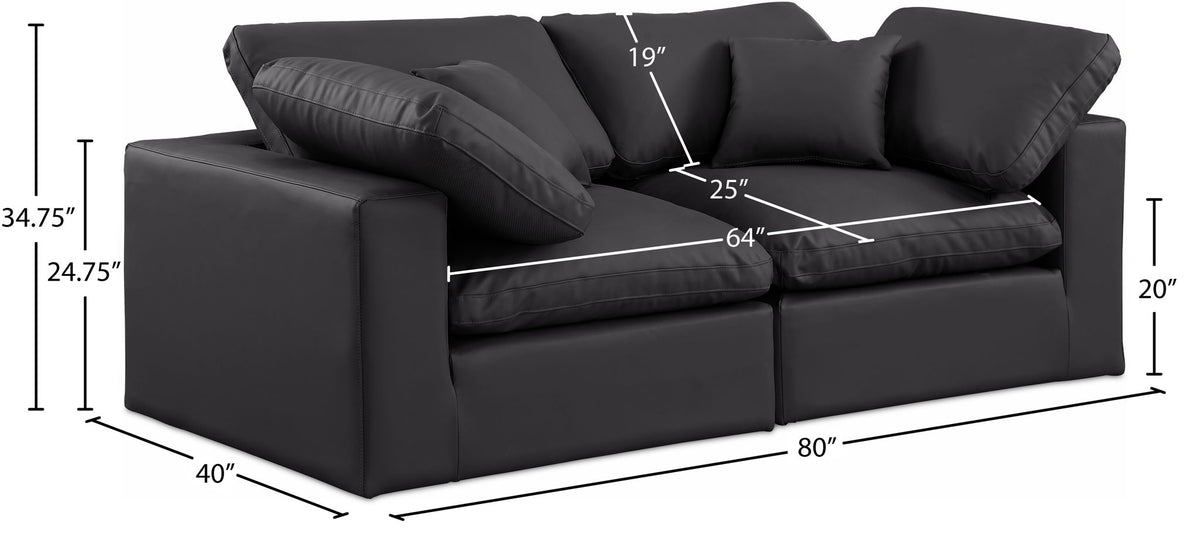 Comfy - Faux Leather Modular Sofa 2 Seats