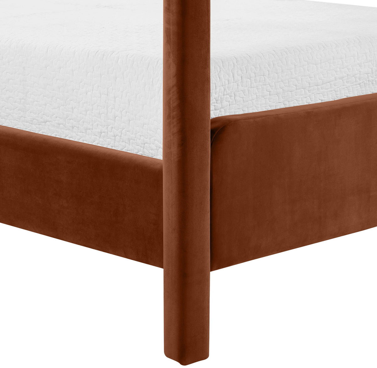 Salina - Velvet Upholstered Bed - Cognac