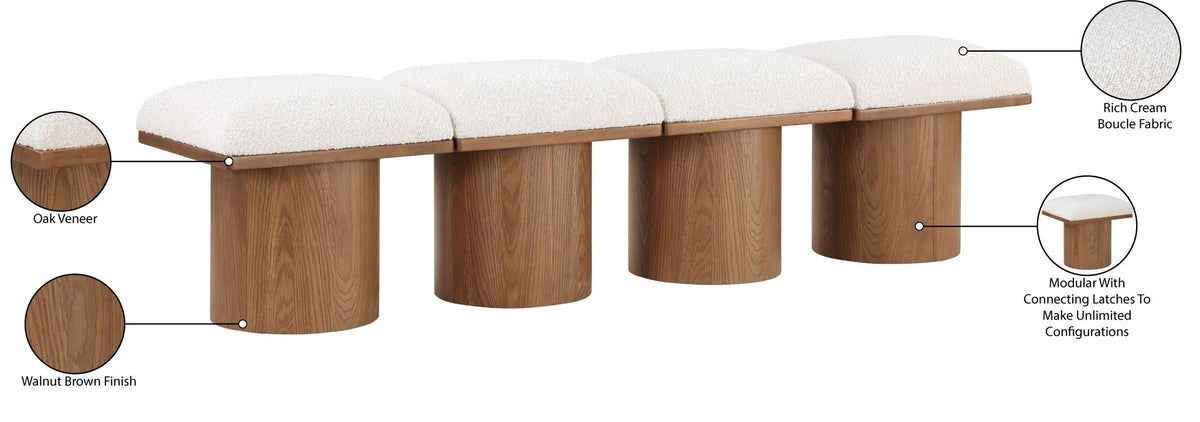 Pavilion - 4 Piece Modular Bench With Brown Base