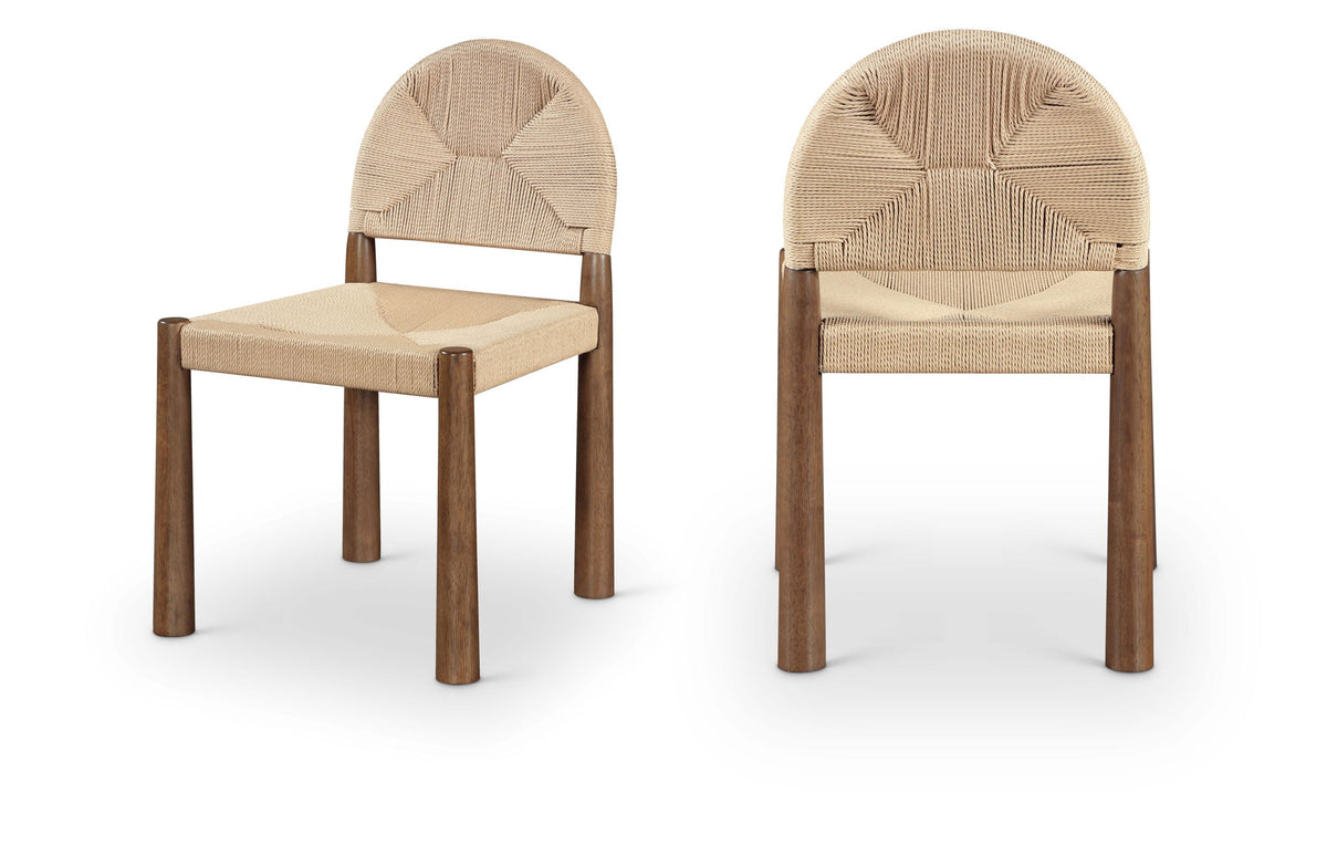 Bohemia - Woven Seagrass Cord And Solid Wood Dining Chair (Set of 2) - Beige
