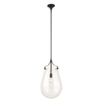 Dewdrop - 1 Light Glass Shade Pendant - Black
