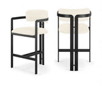 Aurum - Vegan Leather Upholstered Counter Stool With Graphite Black Base