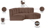 Arc - Faux Leather 3 Piece Modular L-Shaped Sofa