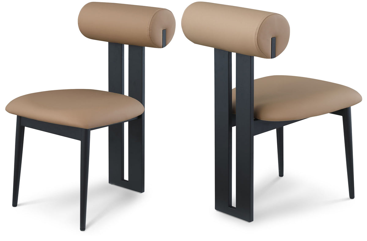 Dario - Faux Leather Dining Chair With Black Frame (Set of 2)