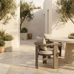 Ciela - Outdoor Dining Chair With Rattan Trim Aluminum Frame And Clouded Taupe Cushion (Set of 2) - Dark Bronze / Gray