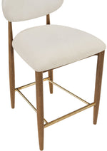 Riccio - Fabric Stool - Walnut Frame
