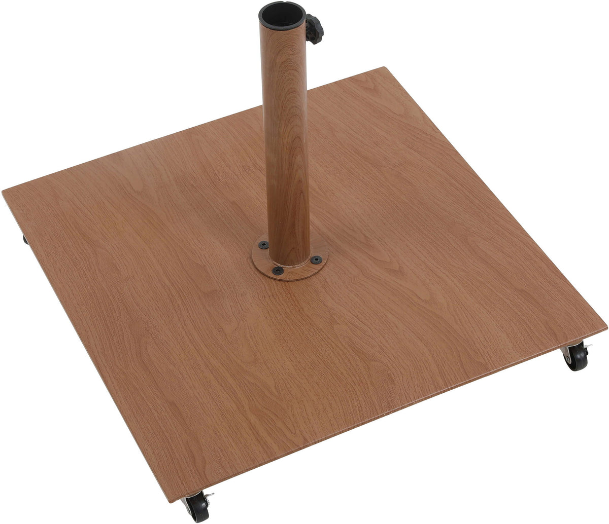 Fiji - Aluminum Patio Umbrella With Square Teak And Black Base