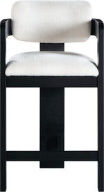 Sacha - Linen Stool With Black Base