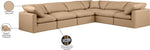 Indulge - Faux Leather 6 Piece Modular Corner Sectional - Tan