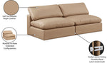 Comfy - Faux Leather Modular Armless Sofa 2 Pieces - Light Brown