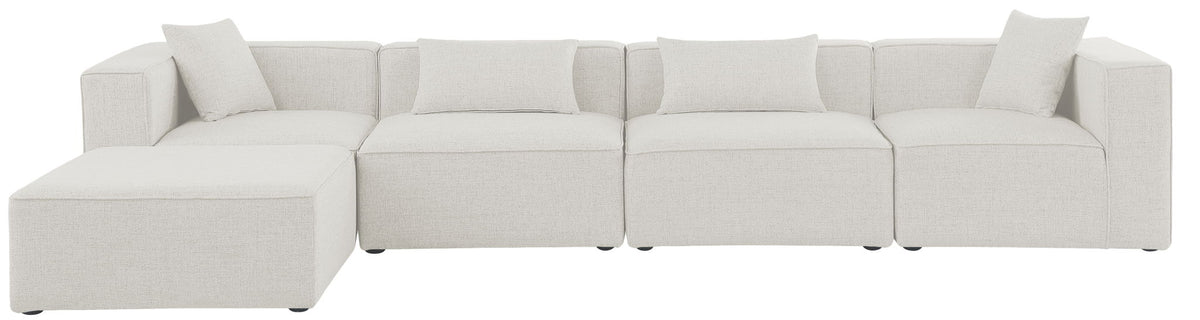 Cube - Linen 5 Piece Modular Sectional With Chaise