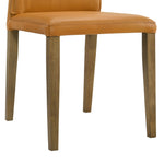 Velena - Full Back Top Grain Leather Upholstered Wood Dining Chairs (Set of 2) - Orange