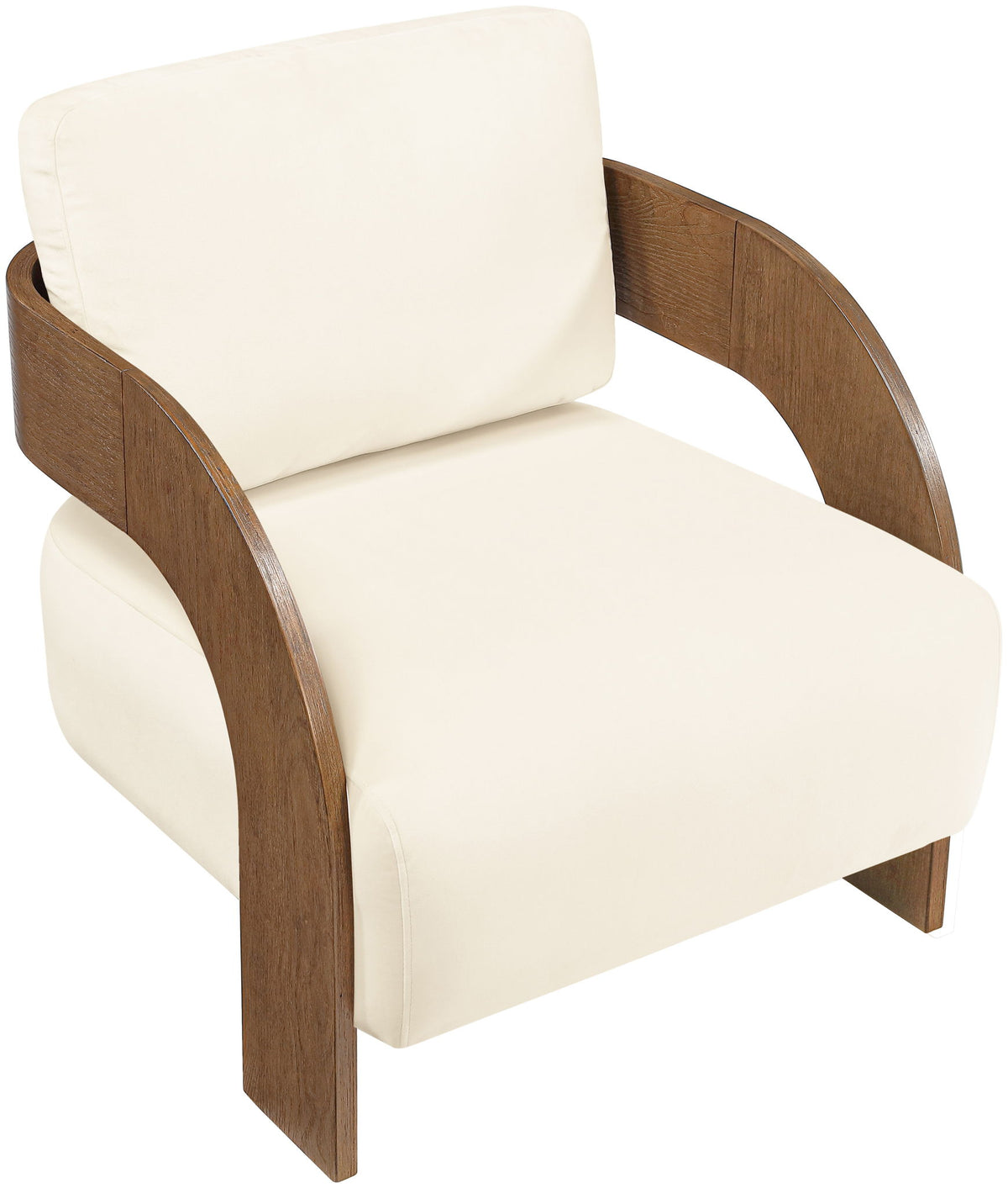 Cedra - Velvet Performance Fabric Upholstered Accent Chair - Brown Frame