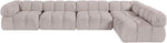 Orin - Velvet 5 Piece Modular Sectional