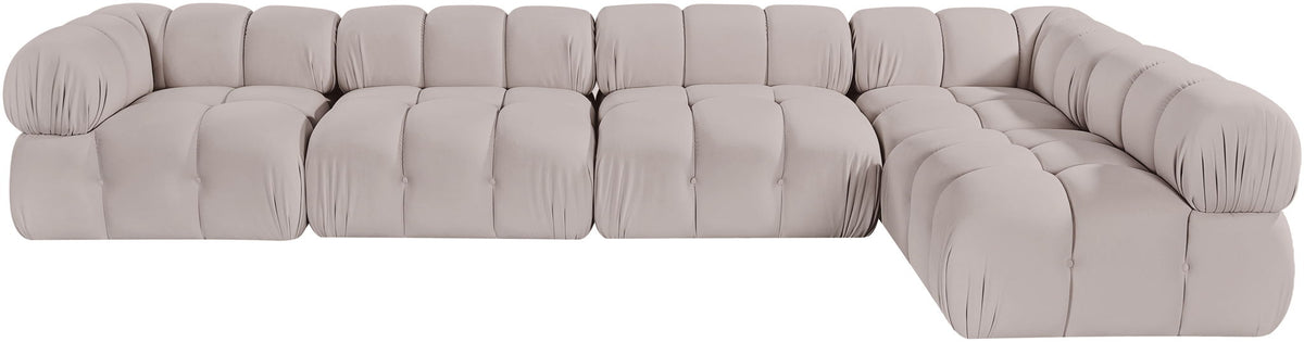 Orin - Velvet 5 Piece Modular Sectional