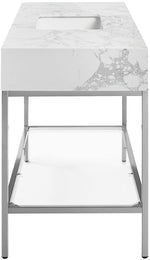 Marmo - Engineered Marble Bathroom Vanity With Chrome Base
