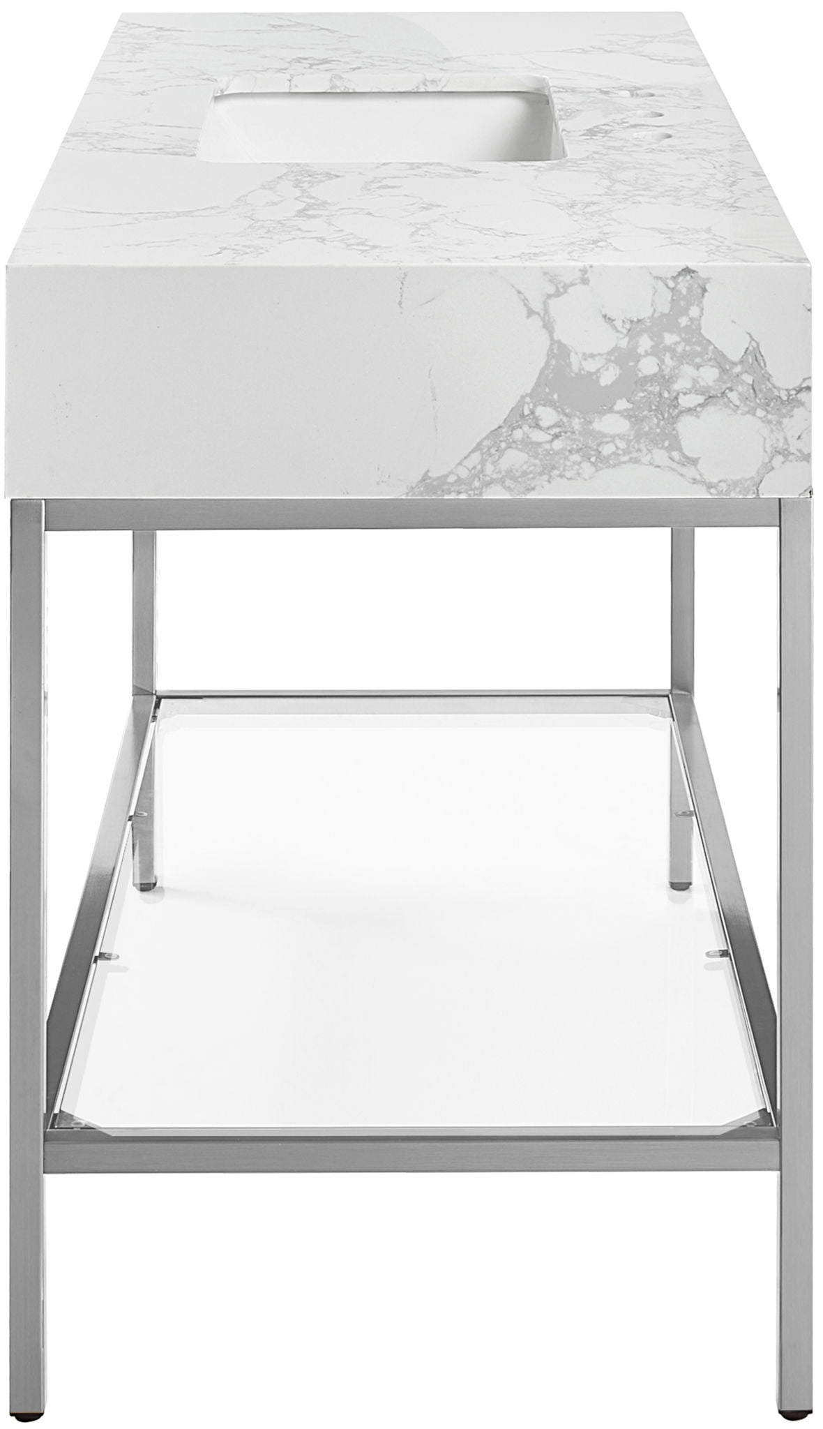 Marmo - Engineered Marble Bathroom Vanity With Chrome Base