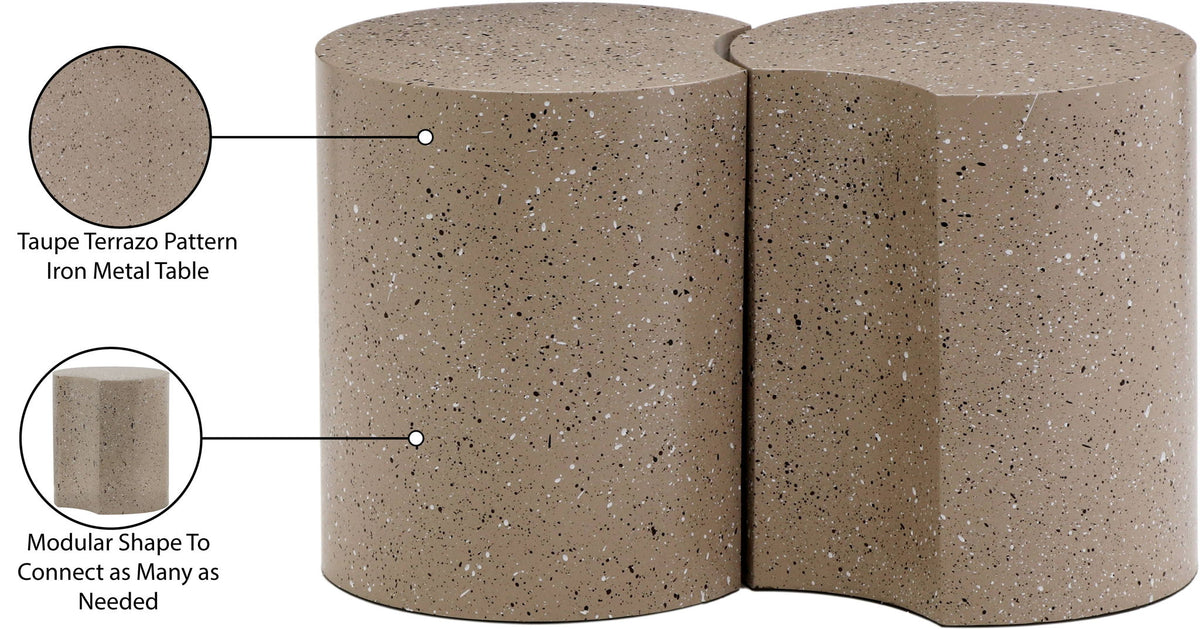 Dimple - 2 Piece Modular End Table - Terazzo Finish
