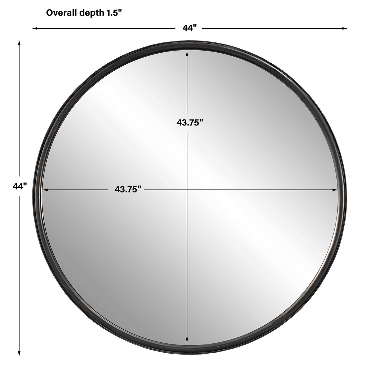 Dawsyn - Round Mirror - Black