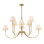 Poppins - 8 Light Brass Chandelier - White / Gold