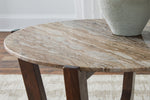 Tanidore - Round Cocktail Table - Warm Brown