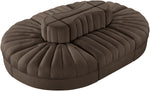 Rummi - Oval Velvet Performance Fabric Upholstered 6 Piece Modular Sectional