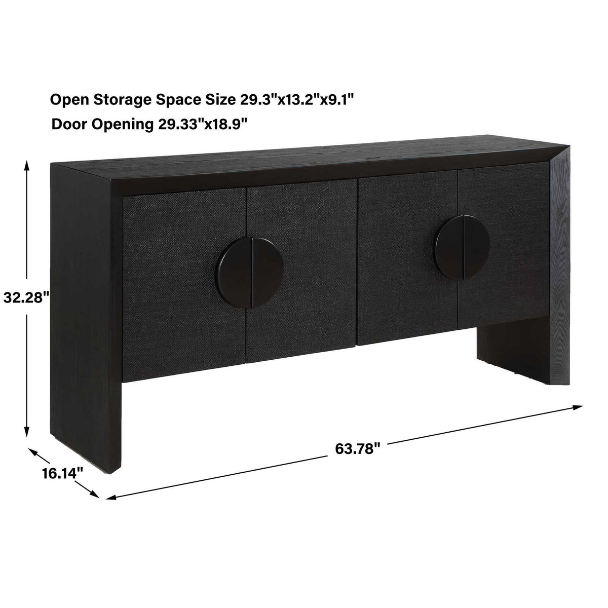 Williams - 4 Door Cabinet - Black