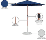 Fiji - Aluminum Patio Umbrella With Round White And Teak Base