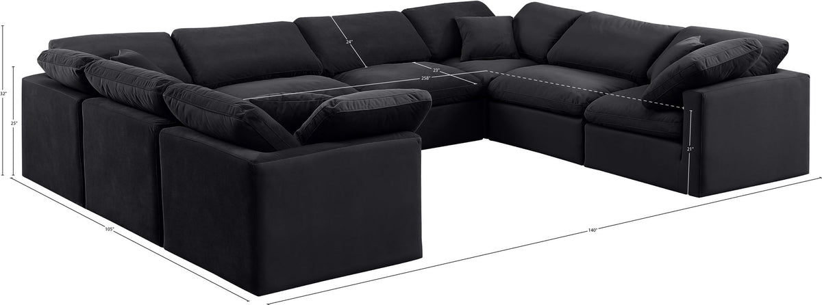 Indulge - Velvet 8 Piece Modular Sectional