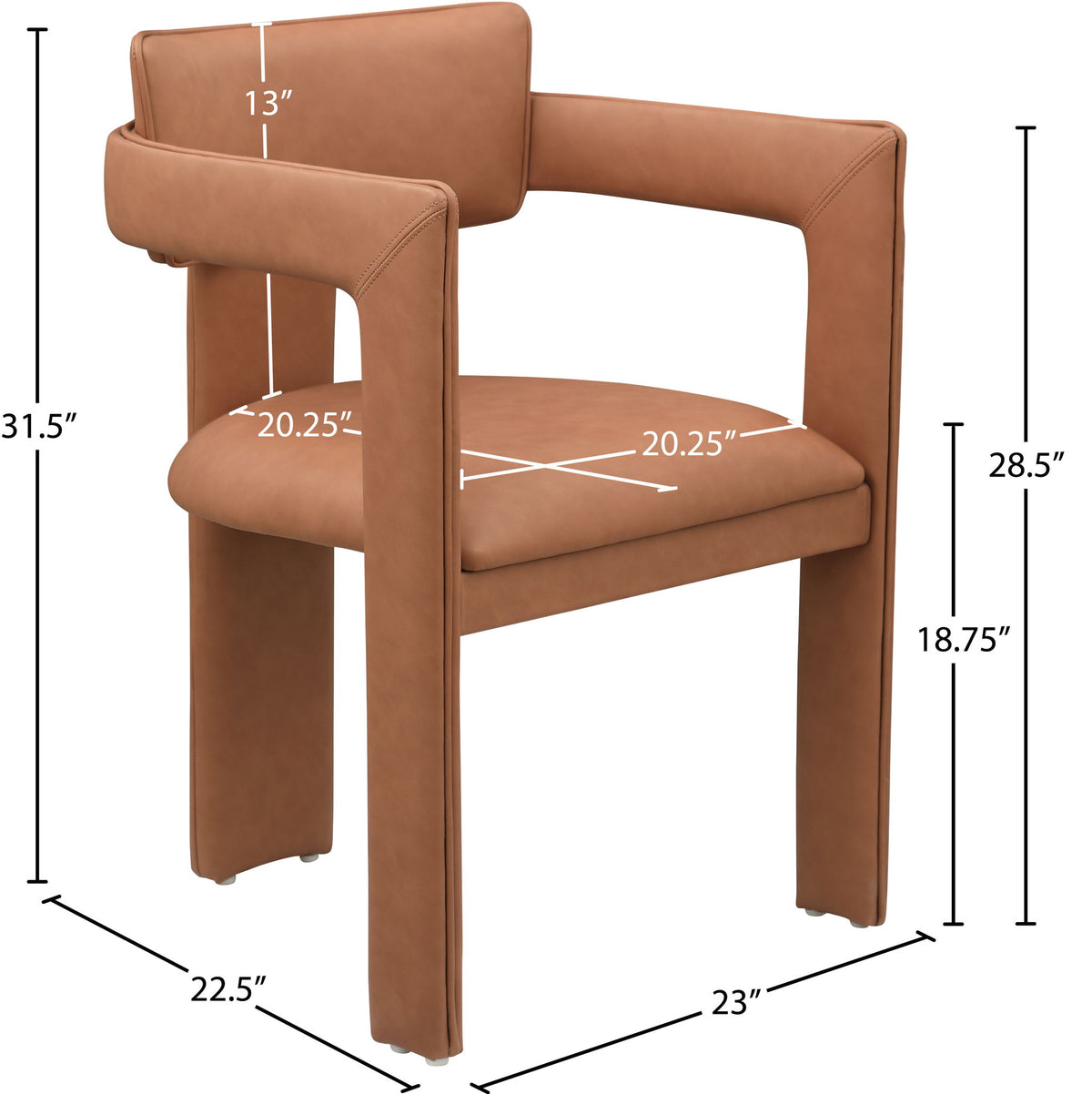 Brenda - Faux Leather Dining Chair (Set of 2) - Cognac