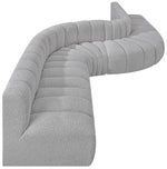 Arc - Boucle Fabric 8 Piece Curved Modular Sofa