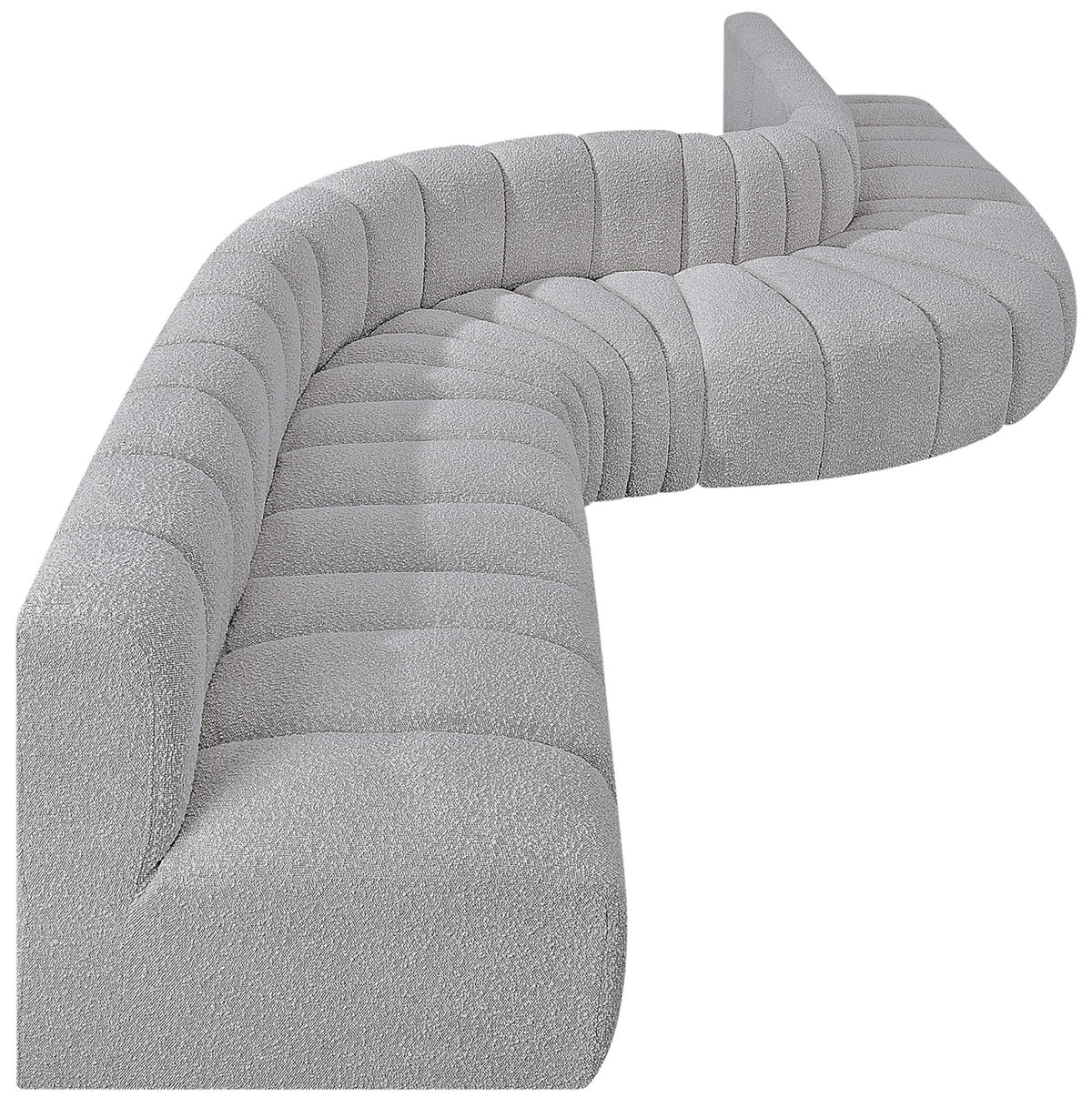 Arc - Boucle Fabric 8 Piece Curved Modular Sofa