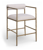 Axis - Linen Textured Beige Fabric Upholstered Counter Stool (Set of 2)
