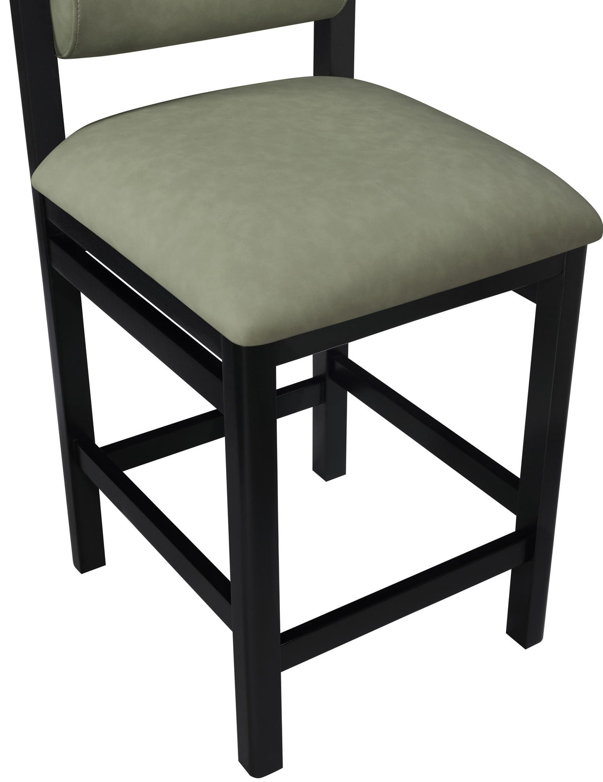 Roundhill - Faux Leather Counter Stool - Black Frame