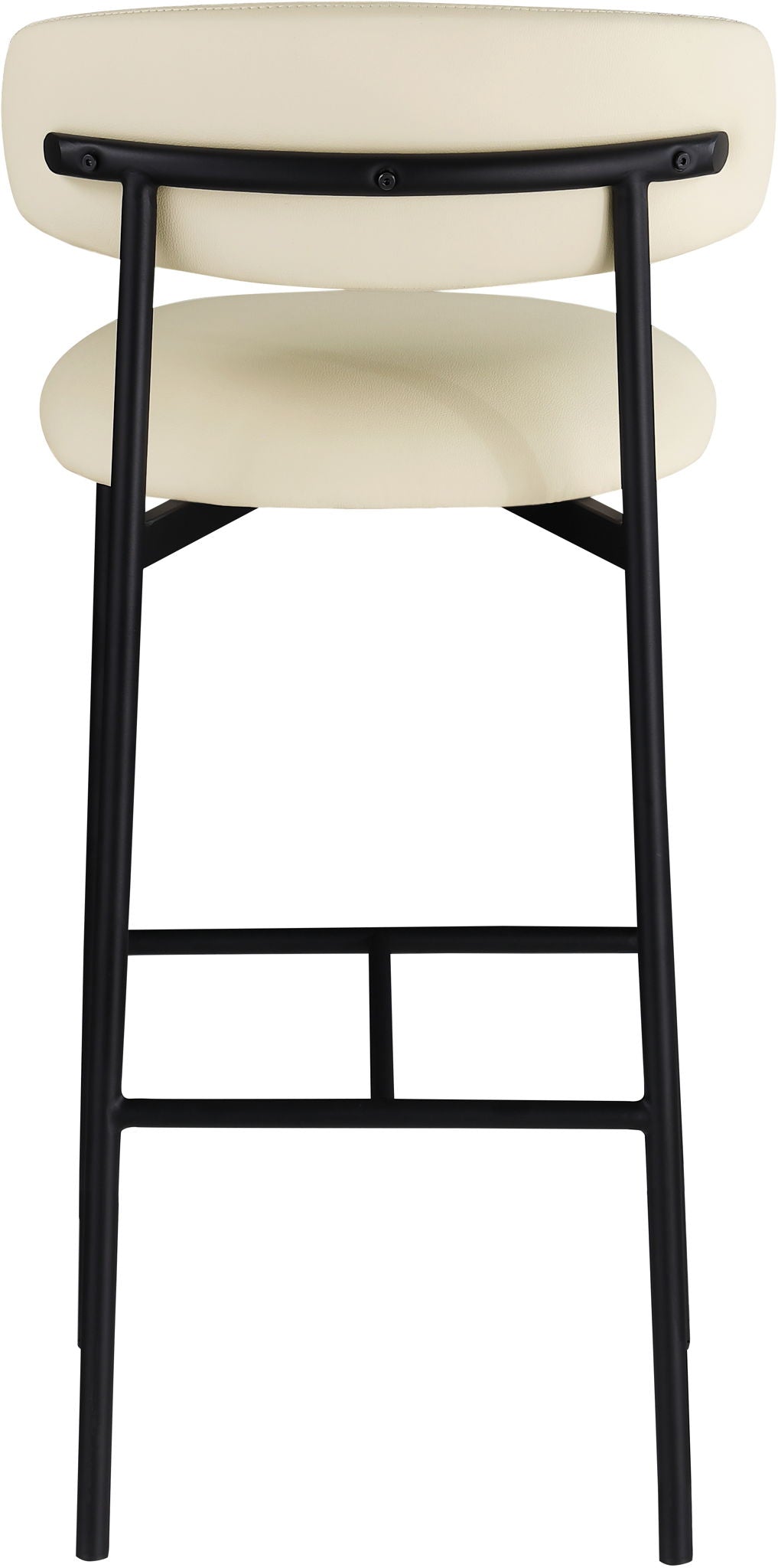 Lupita - Vegan Leather Upholstered Bar Stool (Set of 2) - Cream / Matte Black