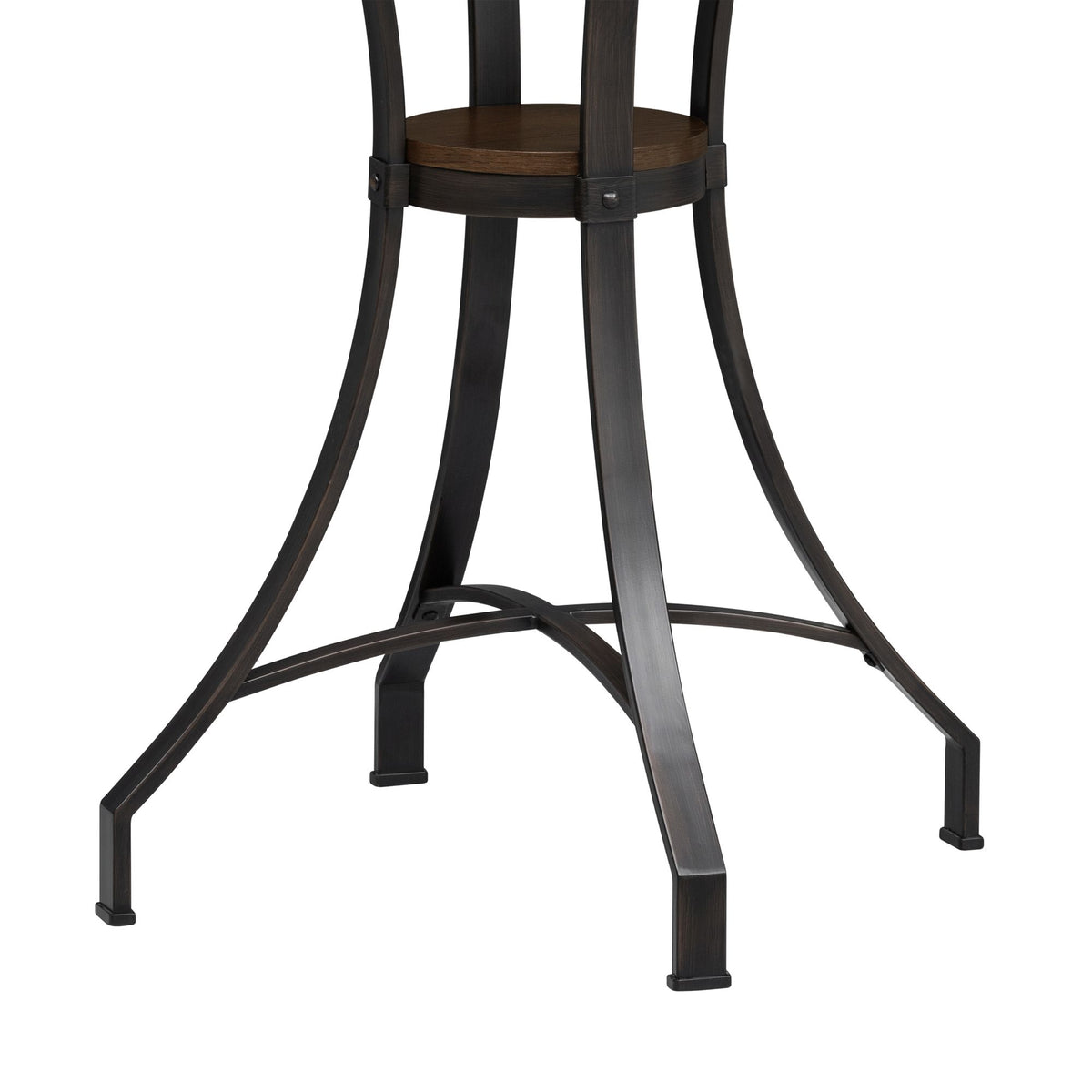Winslow - 5-Piece Round Walnut Wood Tabletop Pub Table Set With Stools, Seats Up To 4 - Mushroom Brown