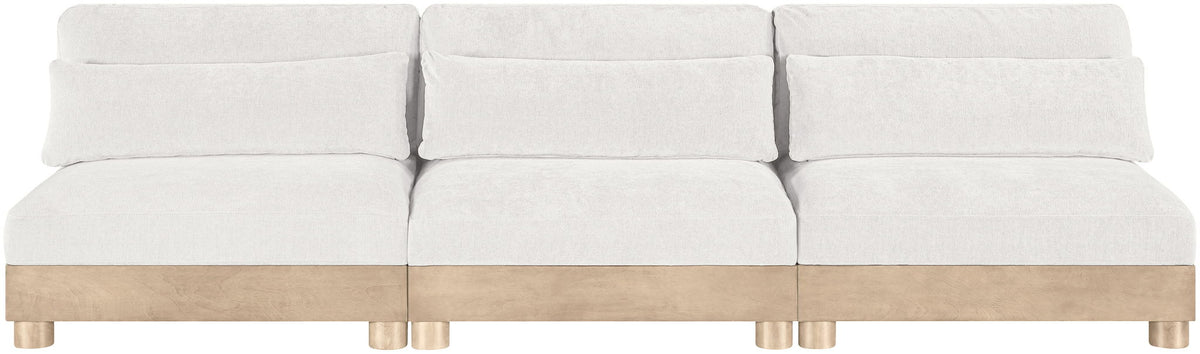 Turin - Chenille Fabric Upholstered Modular Sectional - White