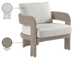 Sandbay - Olefin Water Resistant Fabric And Wicker Outdoor Patio Accent Chair