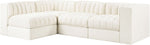 Rummi - Velvet Performance Fabric Upholstered 4 Piece Modular Sectional