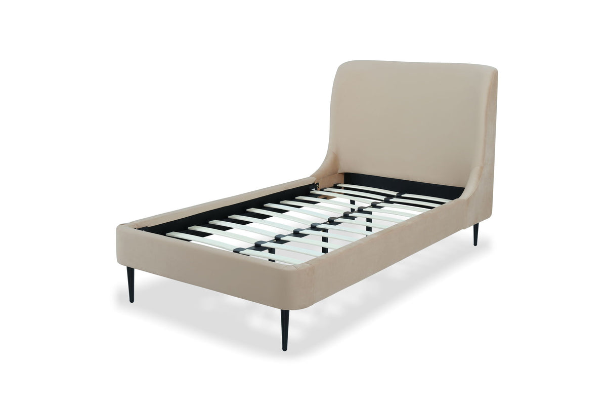 Heather - Twin Bed - Taupe And Black