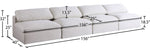 Serene - Modular Armless 4 Seat Sofa