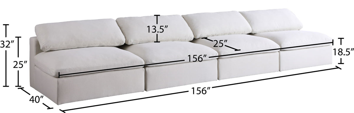 Serene - Modular Armless 4 Seat Sofa