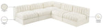 Rummi - Armless Velvet Performance Fabric Upholstered 5 Piece Modular Sectional