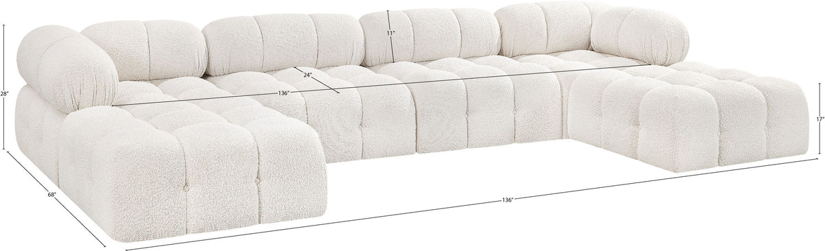 Ames - 6 Piece Fabric Modular U-Shaped Sectional
