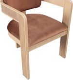 Sacha - Velvet Dining Chair With Natural Base (Set of 2)