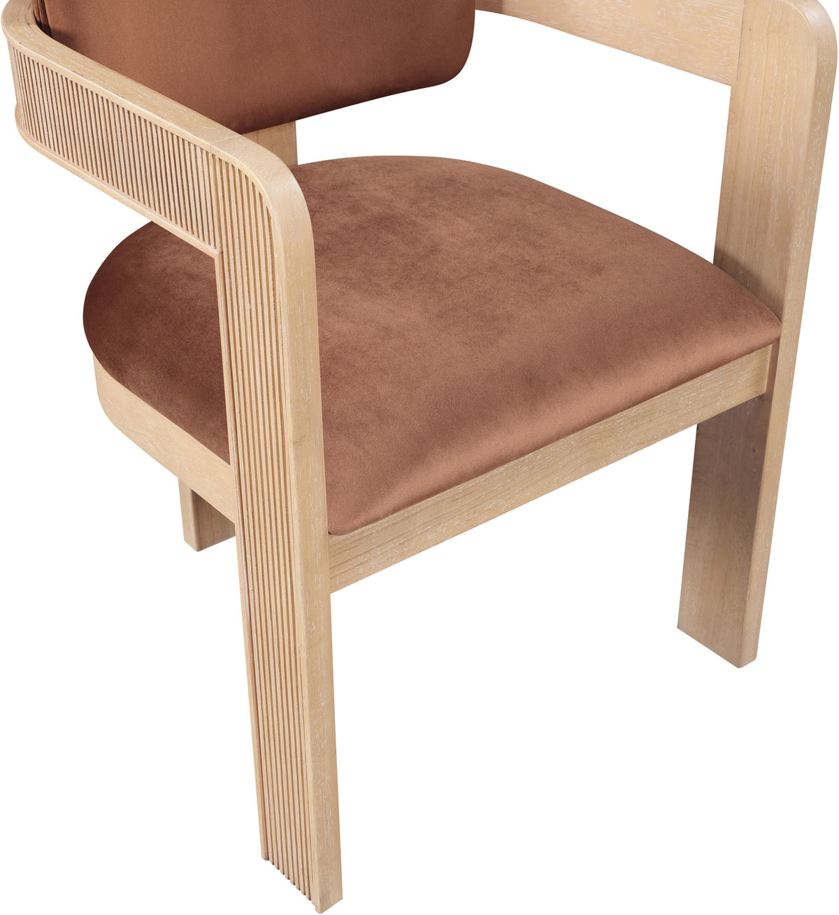 Sacha - Velvet Dining Chair With Natural Base (Set of 2)