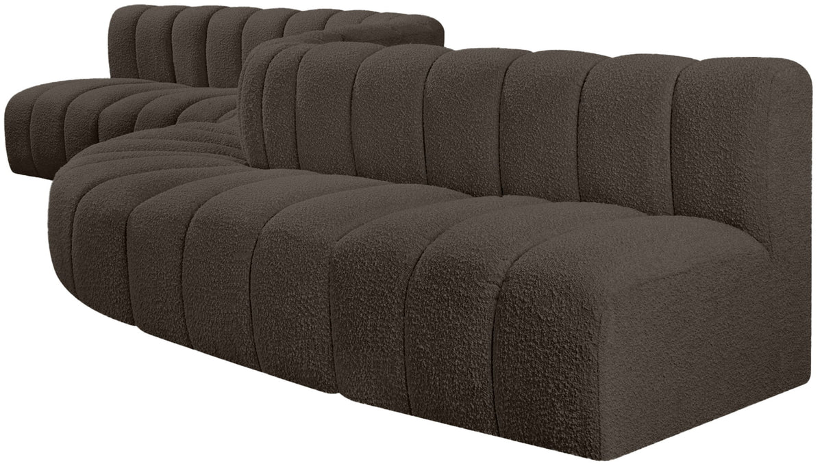 Arc - Boucle Fabric 8 Piece Curved Modular Sofa