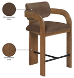 Cedra - Velvet Performance Fabric Upholstered Counter Stool - Brown Frame