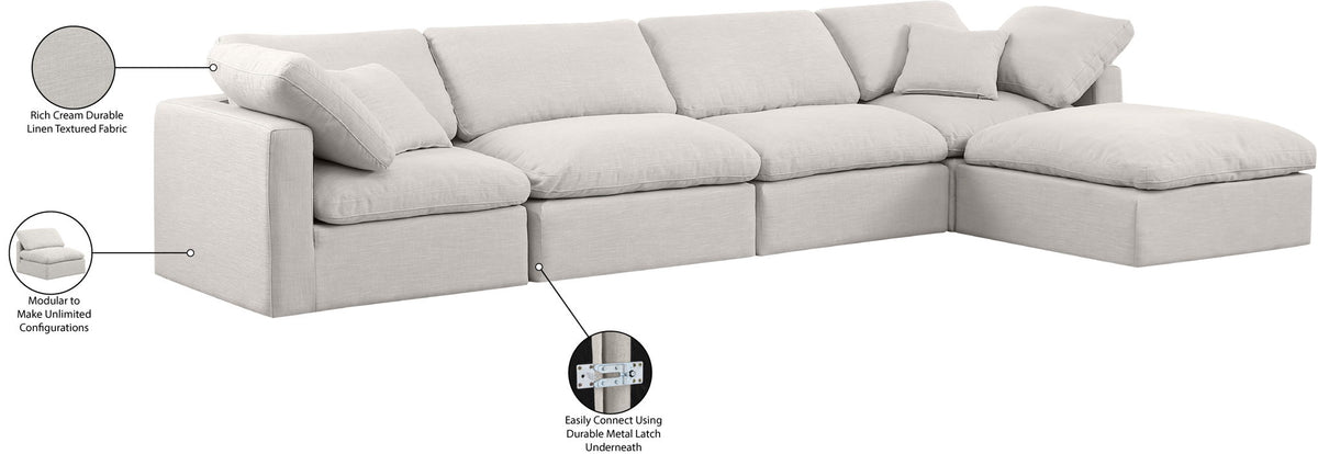 Indulge - Linen 5 Piece Modular Sectional With Chaise